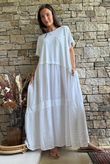 Tasha Damask T Shirt Maxi Dress White